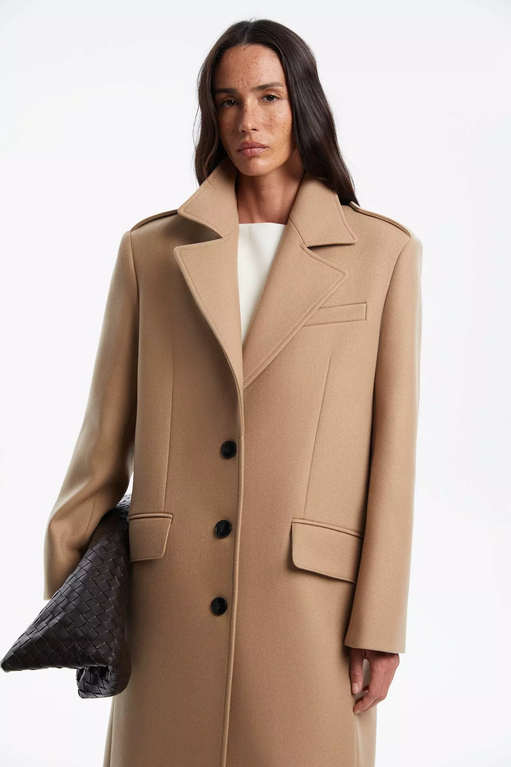 Пальто прямое, Бежевый