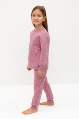 пижама  для девочки  К 1581/пепельная роза,мини листики