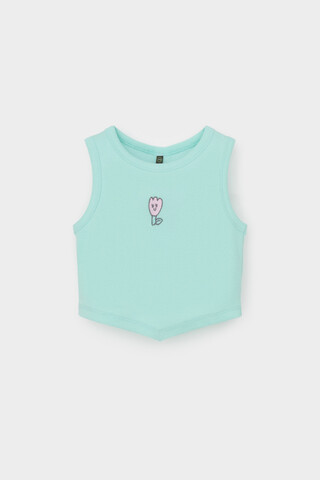 майка-топ  для девочки  КР 302694/зеленый ручей к541