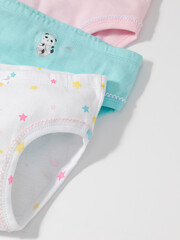 набор трусы/ уп  для девочки  К 1978-3уп/неж.розовый,аквамарин,белый,звездопад