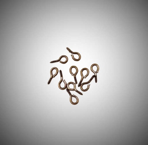 Штифты винтовые с петелькой 4*8*1,2 мм (10 шт) ,  бронза