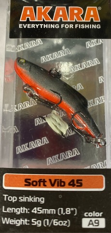 Воблер Akara раттлин Soft Vib 45 мм 5 гр. (1/6 oz 1,8 in)  A 9