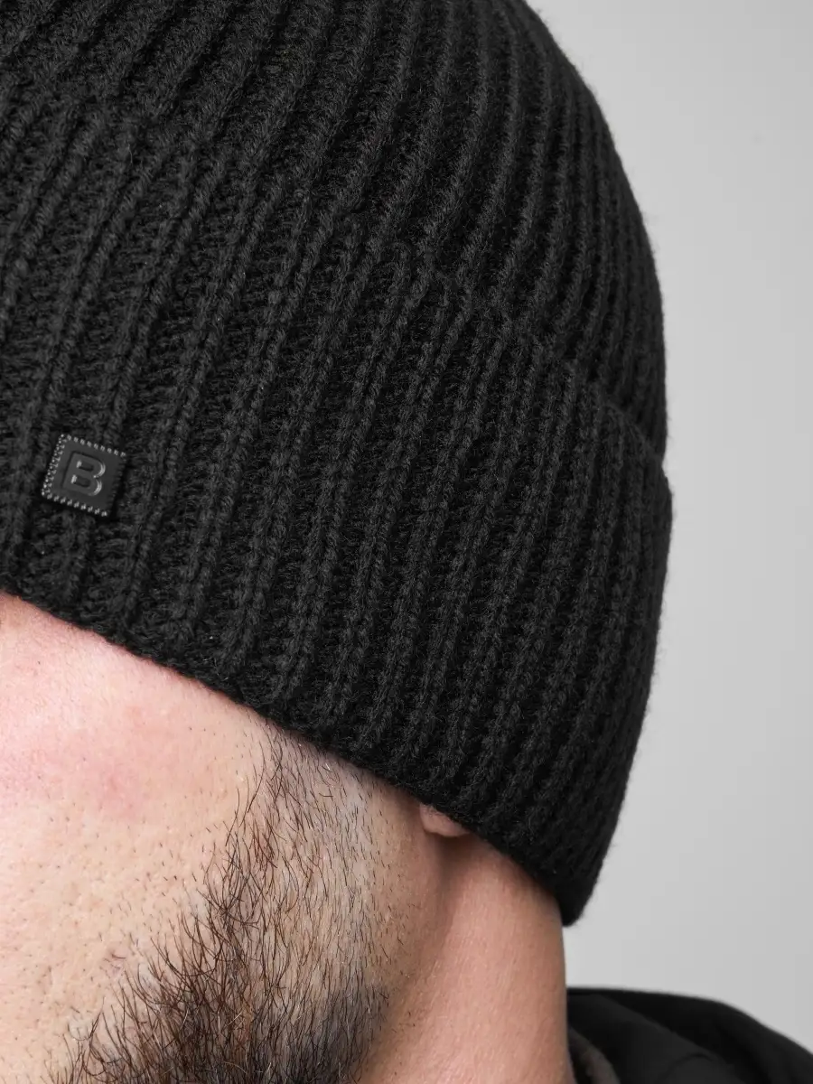 Шапка мужская зимняя шерстяная вязаная с подкладкой утеплителем из флиса, зимние мужские шапки