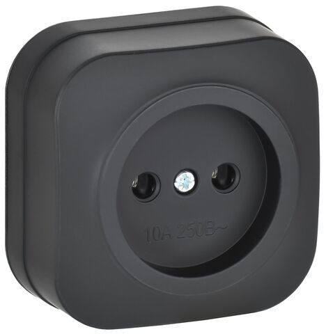 GLORY Роз. без з/к/ш о/у 10А РС20-2-ХЧм черн. м. IEK