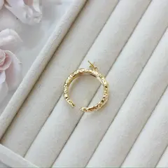 Кольцо с петелькой и штырьком для вклейки, регулируемое, позолота, Д072