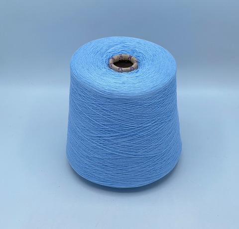 Бобинная пряжа,Cotton combed, 1693м. 100%Хлопок, Голубой(500), 39300