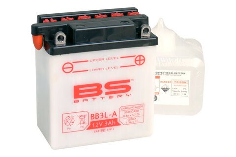 BB3L-A Аккумулятор BS , 12В, 3 Ач  98x56x110, обратная ( -/+ ), (YB3L-A)