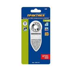 Насадка для МФИ ПРАКТИКА шлифовальная двусторонняя дельта, узкая, HM, по плитке и дереву, (240-317)