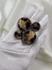 Пуговицы леопардовые серебро