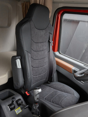 Чехлы Люкс Shacman X-3000 рестайлинг (экокожа, черный, серая вставка)