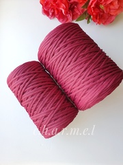 Plum polyester cord 4 mm