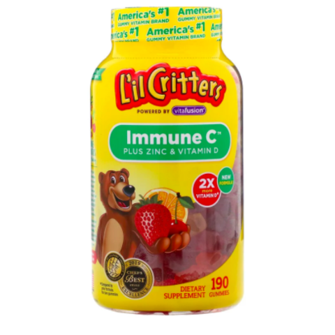 L'il Critters, Immune C с цинком и витамином D, 60 жевательных конфет