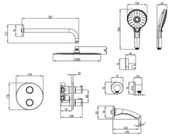Смеситель термостатический для ванны и душа, встраиваемый Lemark Yeti - LM7822С