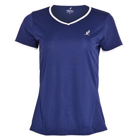 Женская теннисная футболка Australian T-Shirt Ace With Back Split - blu cosmo