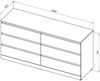 Aquanet Комод Сканди 1600х480х780 6 ящ. цв. дуб эдгрейн (302547)