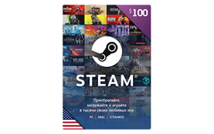 Карта оплаты Steam 100 USD USA [Цифровая версия] (для ПК, цифровой код доступа)