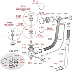 A55 К 60 см слив- перелив для ванны автомат