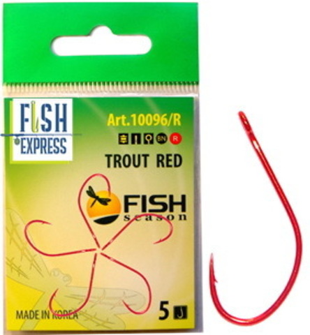 Крючок FS TROUT с БОЛЬШИМ ухом №3 RED (5 шт)