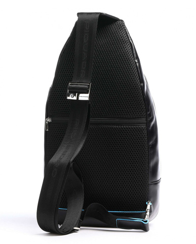 Рюкзак слинг Piquadro Blue Square, чёрный, кожа натуральная (CA4827B2/N)