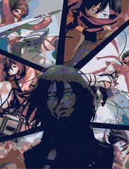 Картина по номерам Атака Титанов - Микаса Коллаж