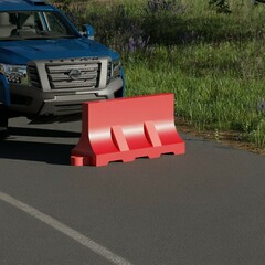 Дорожный барьер водоналивной (не вкл) белый/красный 1500мм Ирпласт(1570x500x750см;красный) - арт.560397