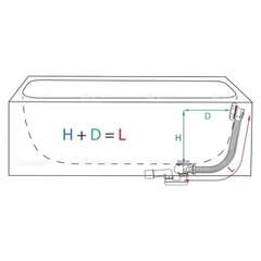 A55 К 60 см слив- перелив для ванны автомат