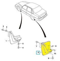 БРЫЗГОВИК ЗАДНИЙ ЛЕВЫЙ NEXIA HQ
