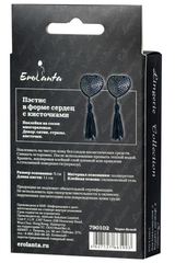 Erolanta Пэстисы в форме сердец, Черно-белые с кисточками оборот коробки