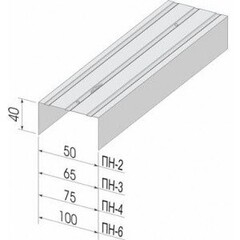 Профиль направляющий ПН-2 50х40х06мм L3м Кнауф