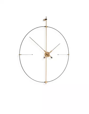 Часы NOMON Premium Bilbao OAK (основание - черный фиберглас и латунь/стрелки - дуб/центр - дуб). D=106см, H=126см