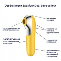 Вакуумно-волновой стимулятор клитора Satisfyer Dual Love yellow