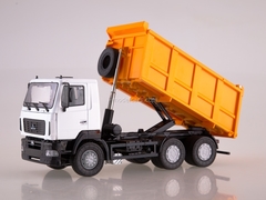 MAZ-6501 dump truck restyling white-orange 1:43 AutoHistory