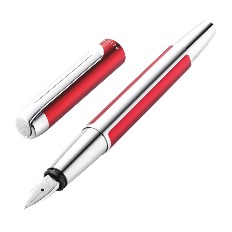 Ручка перьевая Pelikan Elegance Pura P40 (PL817189) бордовый/серебристый F перо сталь нержавеющая карт.уп.