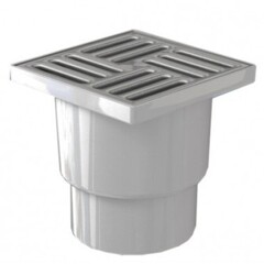 Трап 110 прямой 15х15 с металл.решеткой "СУХОЙ"затвор