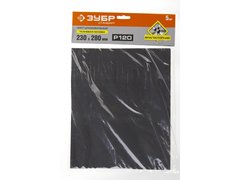 ЗУБР Р120, 230 х 280 мм, 5 шт, водостойкий, шлифовальный лист на тканевой основе (35415-120)
