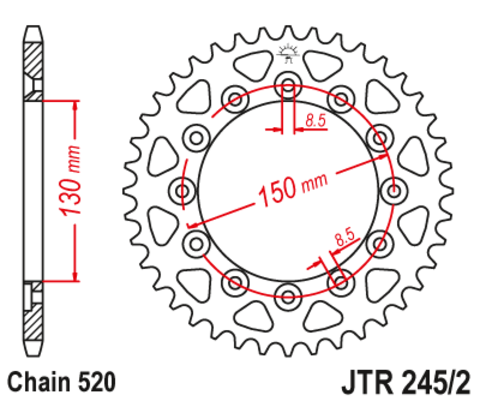 Звезда ведомая для мотоцикла JTR245/2.51