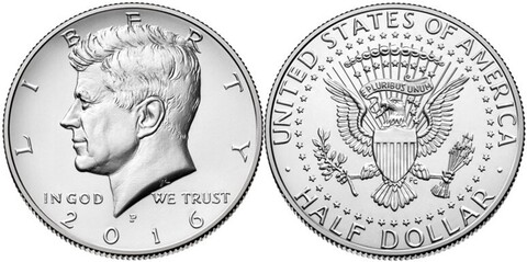 50 центов 2016 год Кеннеди (P), США. UNC
