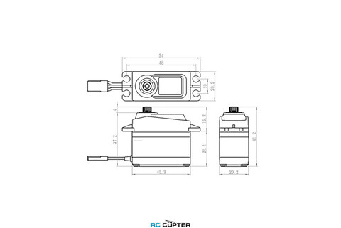 Сервопривод Savox SC-1256TG+ (16-20 кг/см, 0.18-0.15 сек/60°, 52.4 г)