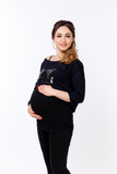 Джемпер для беременных и кормящих 10014 темно-синий