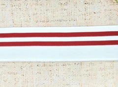 Подвязы трикотажные, ш. 7 см, L 130 см, белый/красный