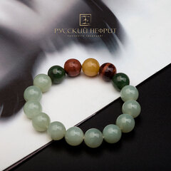 Браслет Aysedora. Нефрит, бычий глаз.