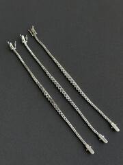 Теннисный браслет дорожка из серебра с розовыми/голубыми/аметистовыми цирконами