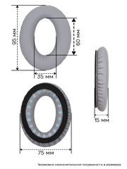 Амбушюры для Bose QC35, QuietComfort35 (Светло - Серый)