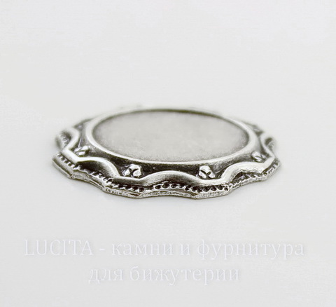 Сеттинг - основа "Этник" для камеи или кабошона 13х10 мм (оксид серебра)