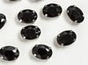 Стразы пришивные стекло в оправе, р. 14х10 мм, чёрный