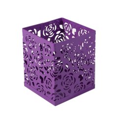 
          Подставка-стакан для канцтоваров Alingar, металлическая, квадратная, узор "Розы", ассорти