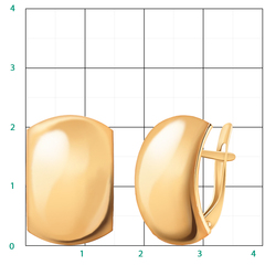 20366 -Серьги из золота объемные, гладкие на английском замке