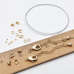 Набор для закрепки с ювелирным тросиком Flexy7/SakuLux 0,35 мм, цвет золото