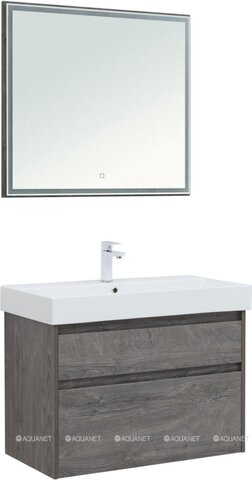 Aquanet 274178 Набор мебели Nova Lite 85 2 ящ. (SLIM SYNERGY) цв.дуб рошелье (274178)