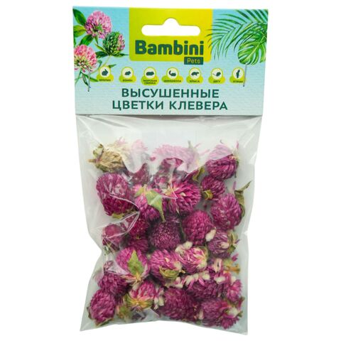 Bambini лакомство высушенные цветы клевера для грызунов и кроликов, 10 г